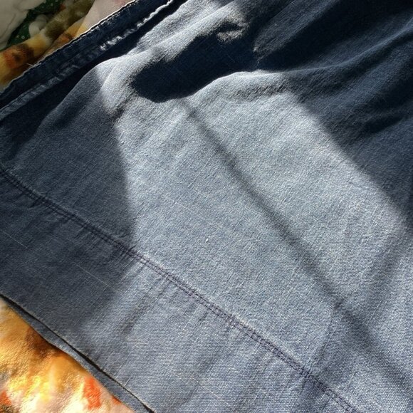 Wilfred Gabrielle Skirt Womens Linen Chambray Midi Western High Slit Denim - Picture 7 of 10